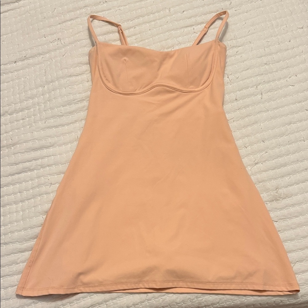 Peach Spaghetti Strap Athletic Dress